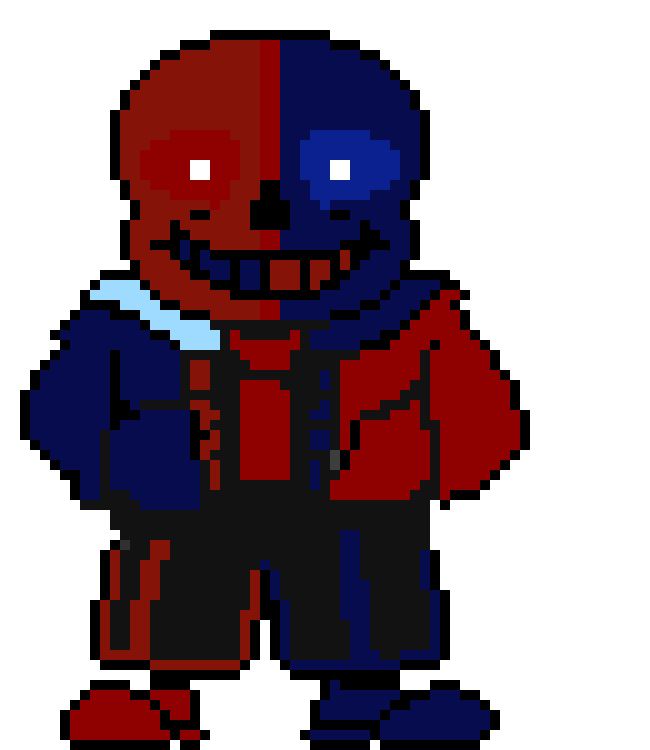 [c774c7] star red blue sans