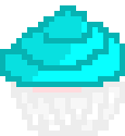 [9664c4] Cyan Strawberry Cupcake