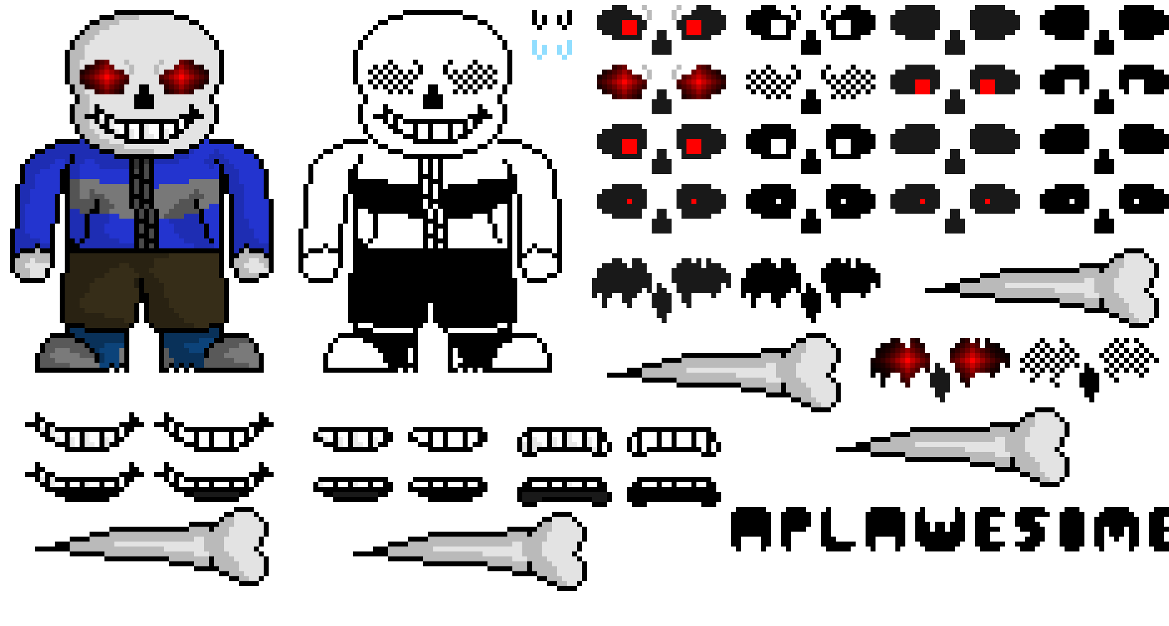 [95be89] StorySpin Sans - Battle Sprite - Color & Black / White