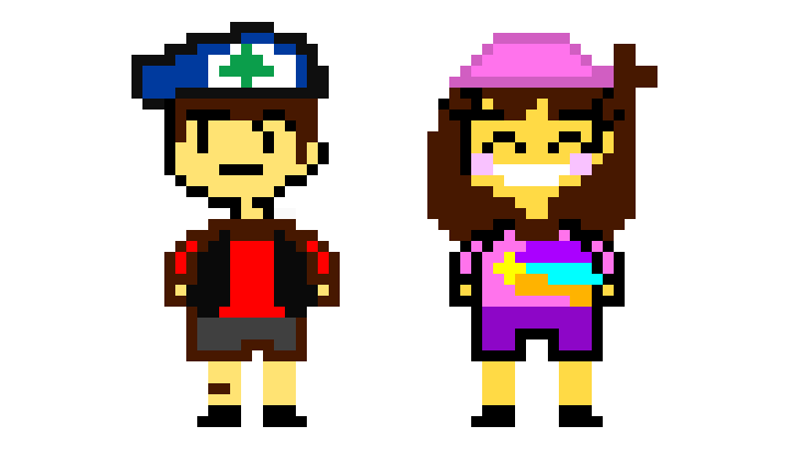 [9664c4] Dipper and Mabel (Gravity Falls) as Undertale Sprites