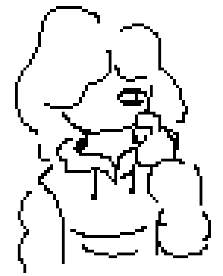 [98cc08] you should either make the whole outline blue or make the hair outline color the hair color but darker like yo udid with the rest of the sprite