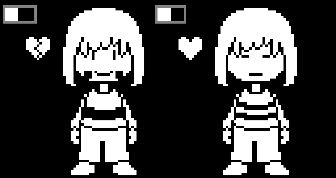Undertale Chara and Frisk battle sprite