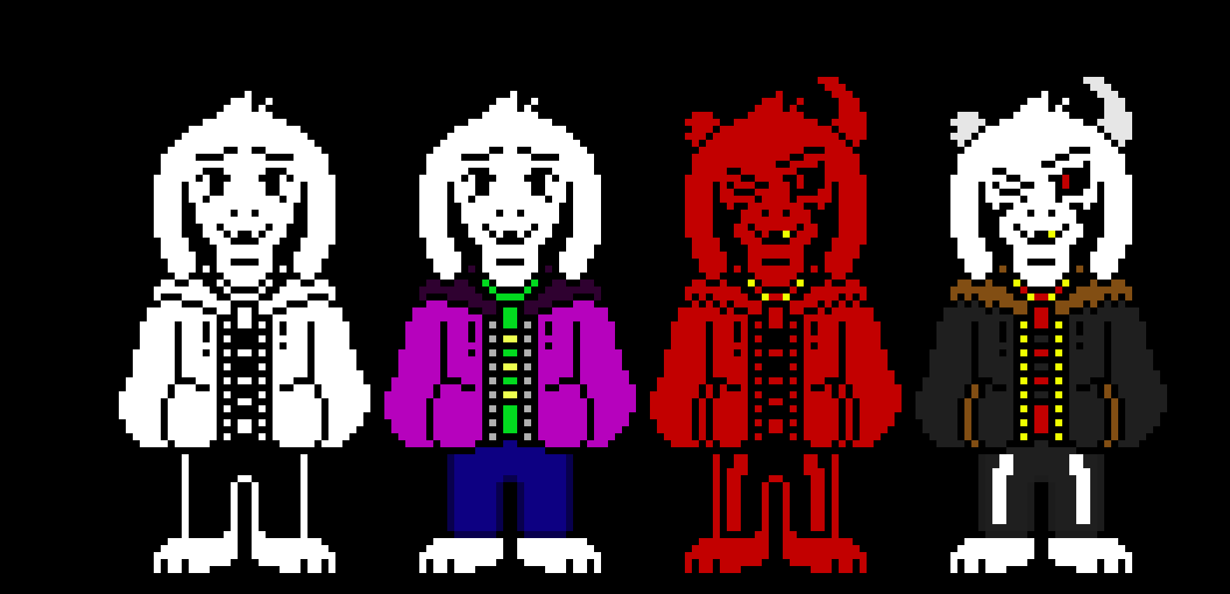 Storyswap and Storyswapfell Asriel sprites