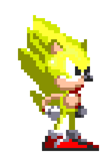 Sonic 2 Nick Arcade Super Sonic Sprite