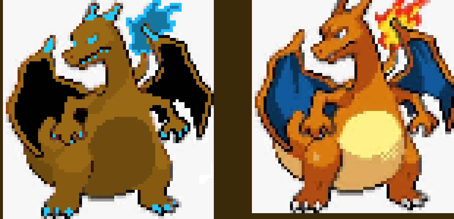 [07bf58] ICE ROCK CHARIZARD NEXT TO CHARIZARD NORMAL