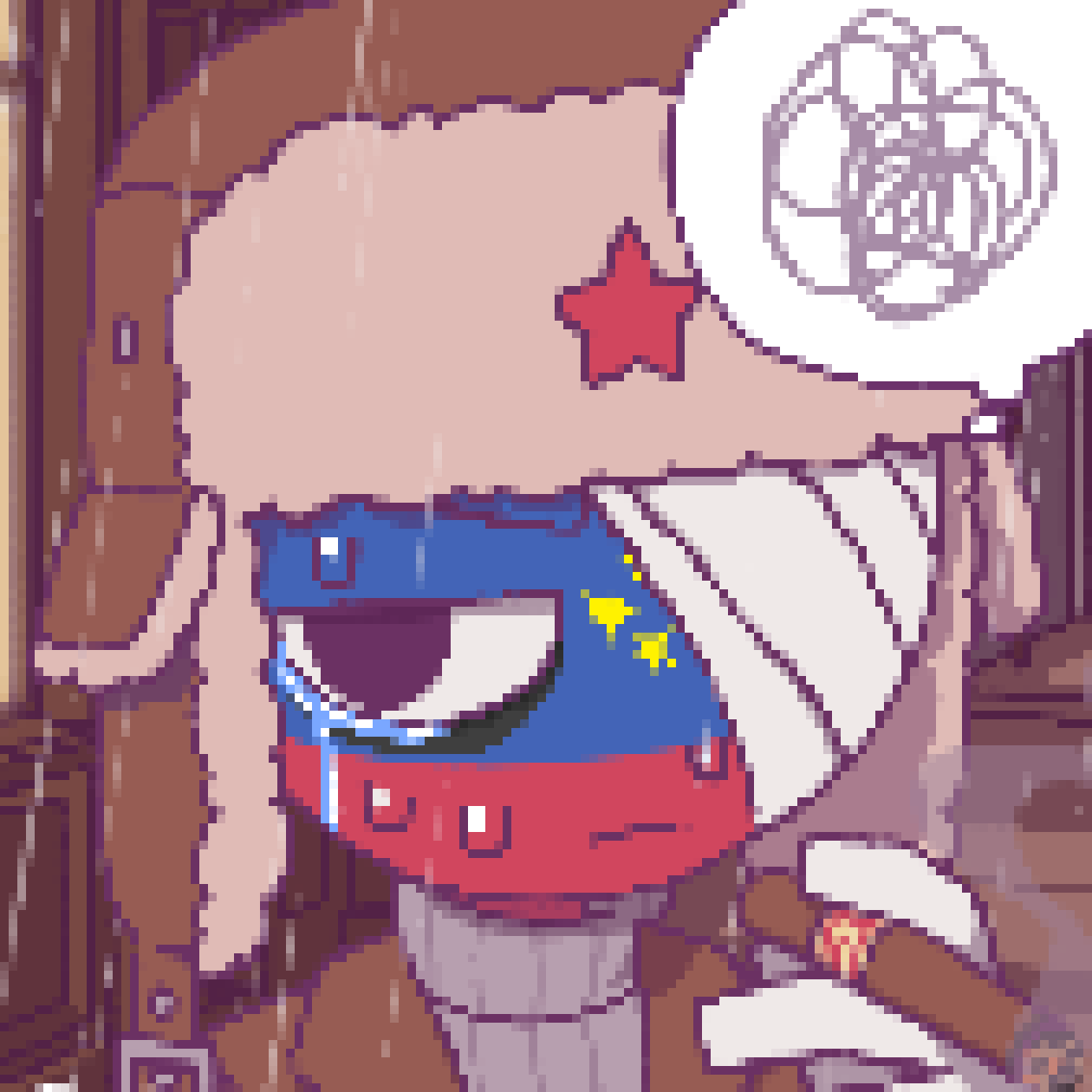 [b63bdb] *wipes the blood off his face and pulls out a gun*