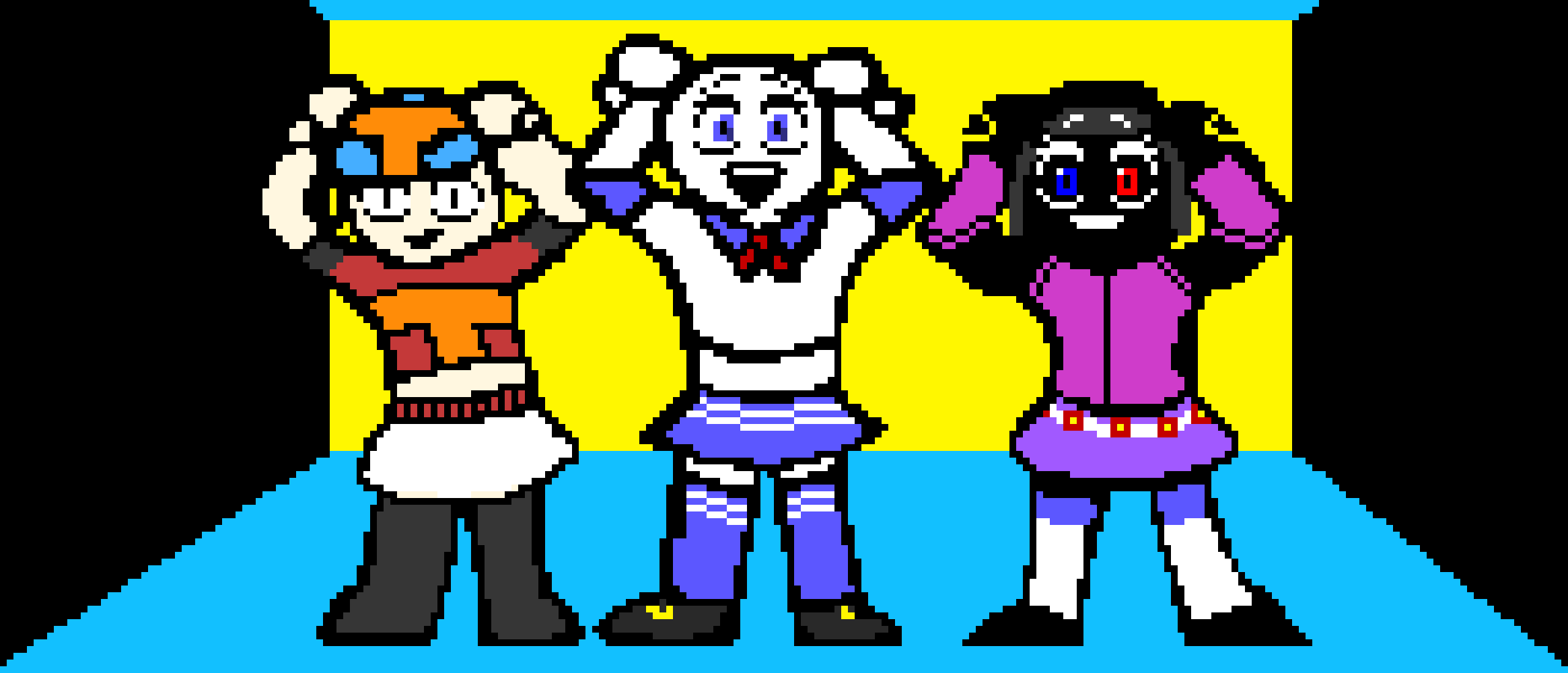 Caramelldansen T, Goopi, and Chaos    -Goopi