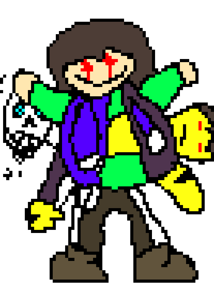 the abomination throws 28 knives at chaos then gaster blasters fire at them 21 times *