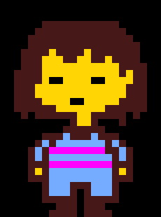 [df4002] [Frisk lands on their feet, literally standing for a few seconds in the ceiling, and then falling down.]