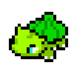 [616f8e] Shiny Bulbasaur Evolution Line Pixel Art