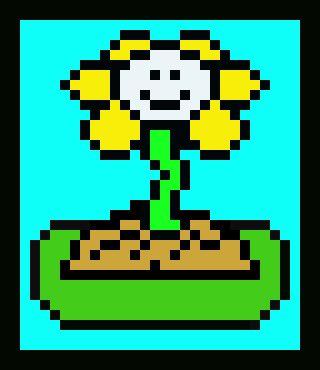 [83eed1] fun flowery pixel art