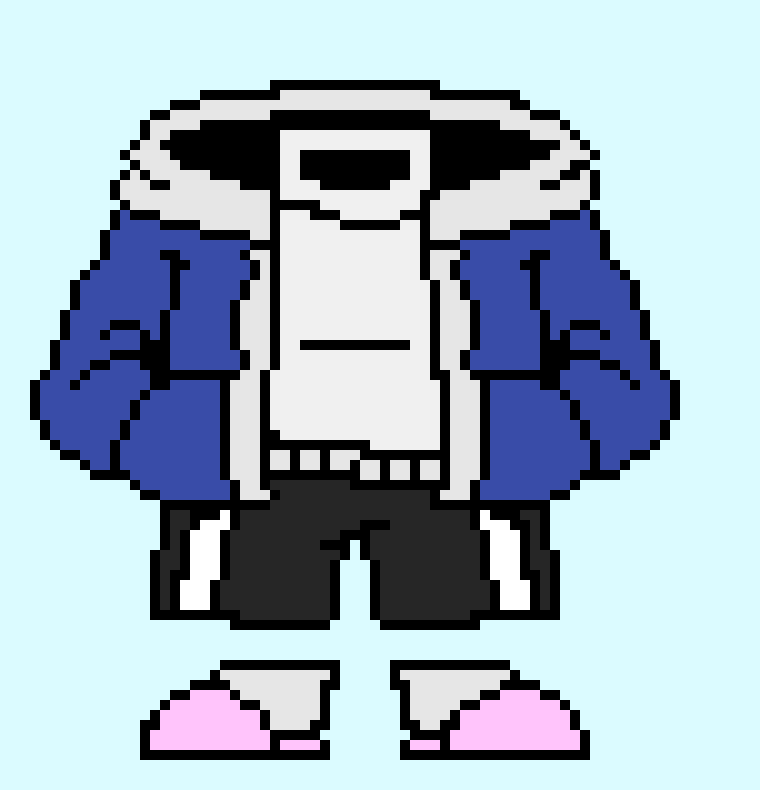 [b9de0d]  Sans clothes.