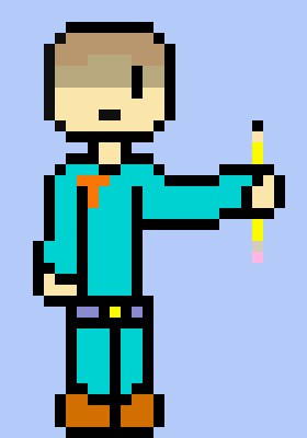 [05b0c1] *He is far away in a teleport proof room* Why should I help you? I wanted you dead. I didn't want to be the cause. But that damned genie.... All of this is your fault anyways. 1, 2, Get him. *The pencils at his sides erase T completely.*