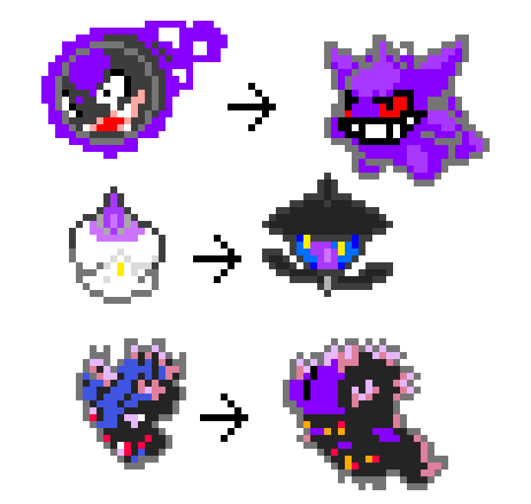 [9664c4] Pixel Pokemon Evolutions Ghost Type