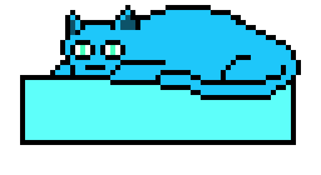 [9664c4] Blue Cat on Blue  Box