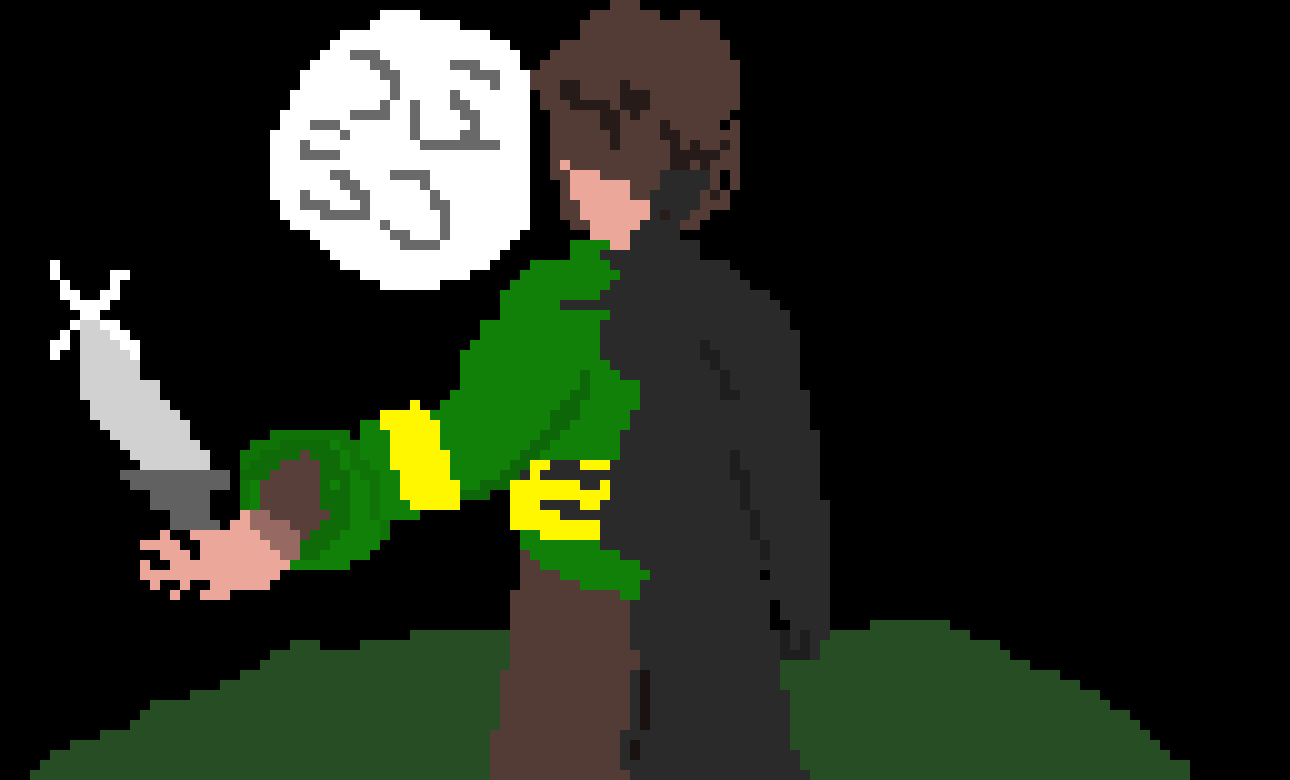 [31dee0] Glitchtale Chara explores the arena.