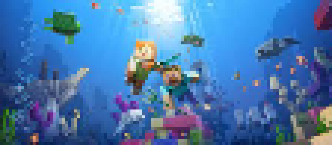[24ebfc] Underwater Minecraft