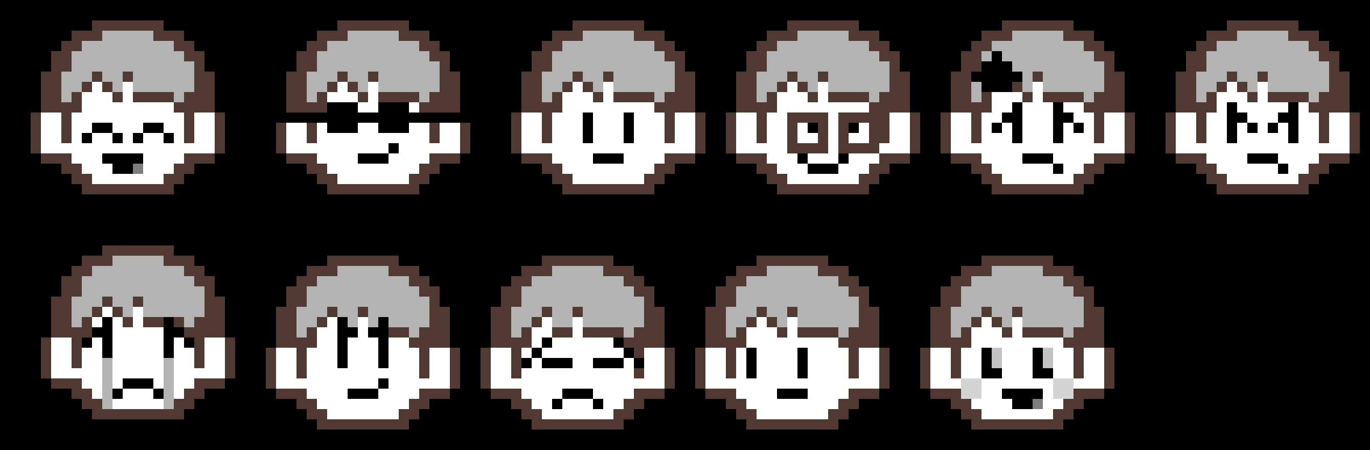 Me in undertale facial expressions sprite sheet
