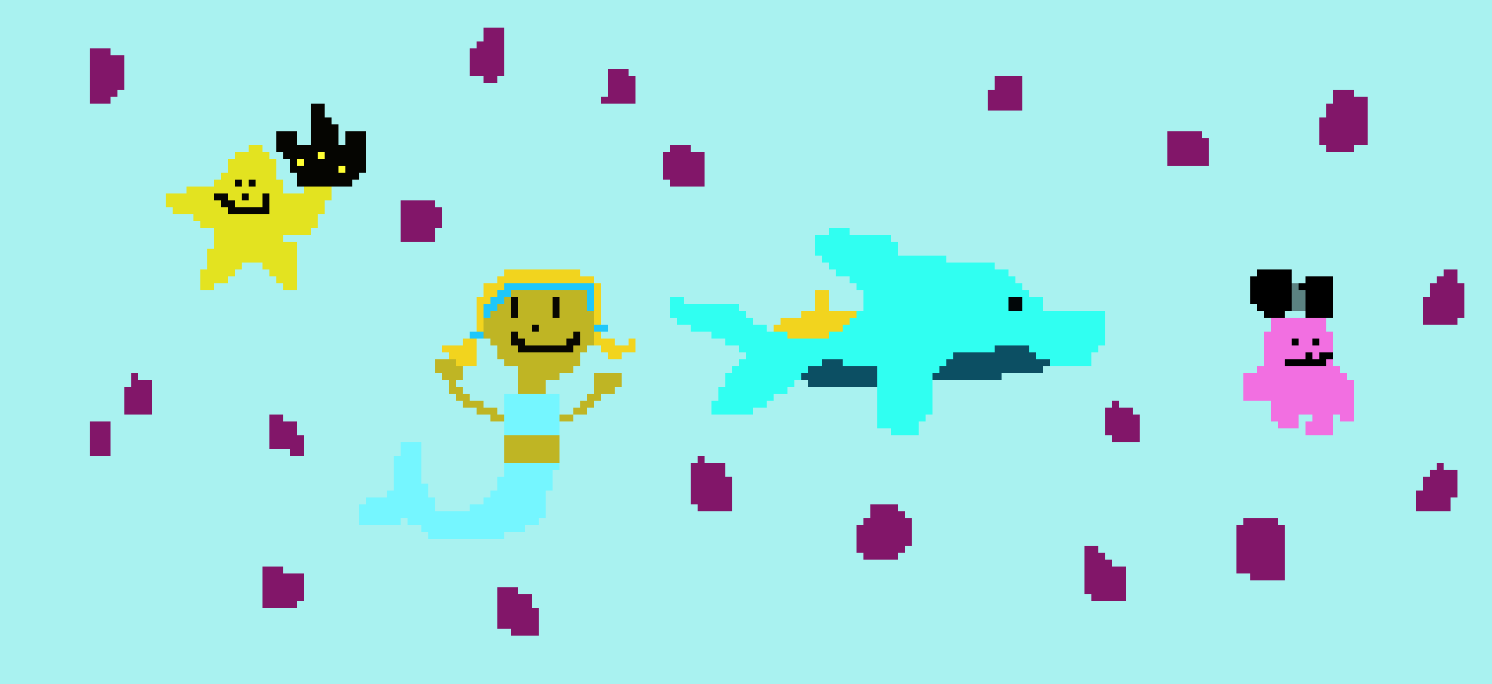 [9664c4] ocean and flower pedals falling from above