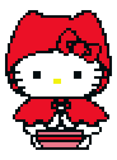 [9664c4]  pixelated little red riding hood hello kitty 