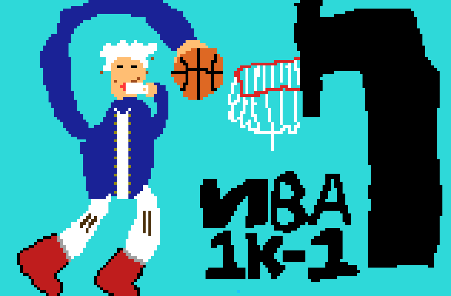 [dde18c] British man dunking basketball