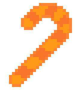 [e657b2] Orange candy cane