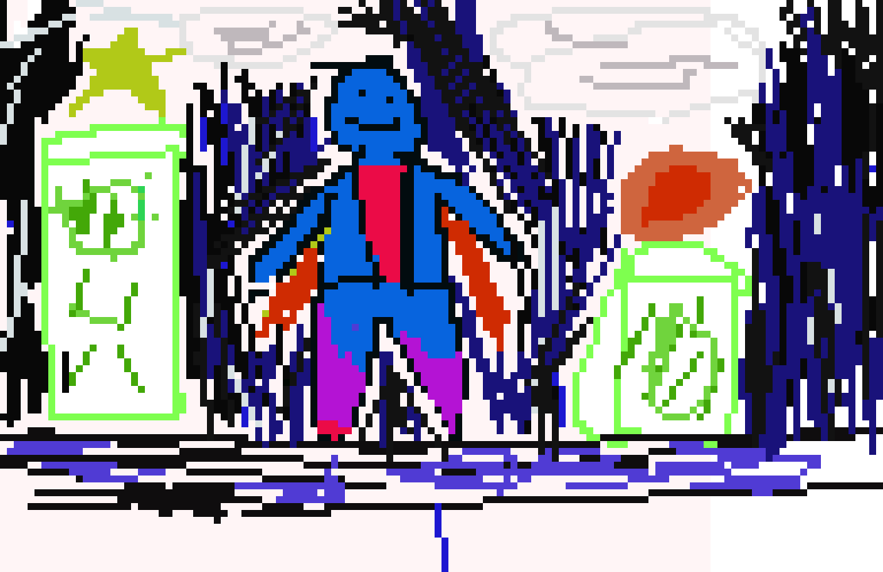 [bff381] Blue man