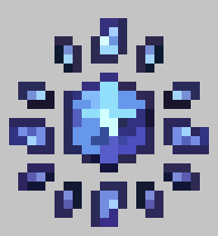[990543] *In the sky, the snow ends up forming into a crystal. Surrounded by smaller crystals.*