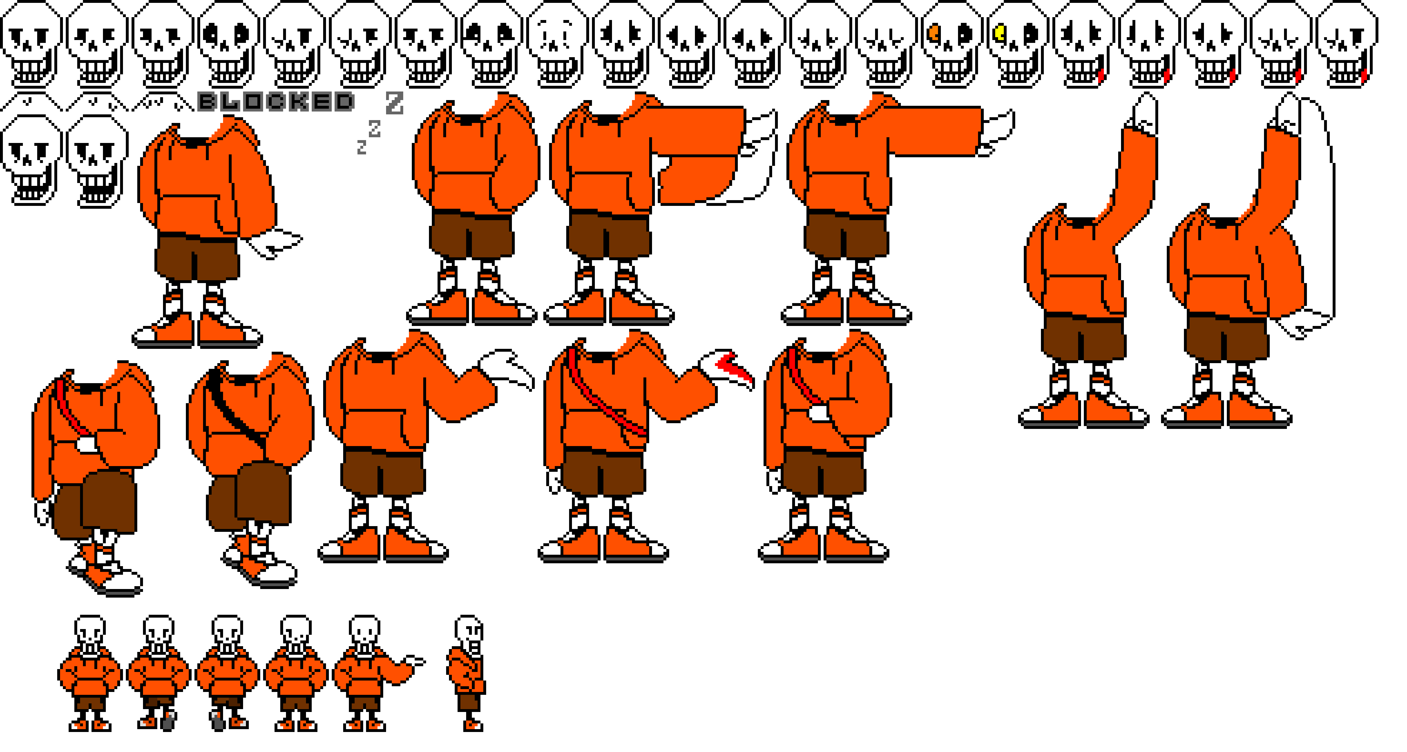 Underswap Papyrus Sprite Sheet