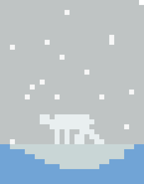 [fc6ca7] Polar bear in a snow storm