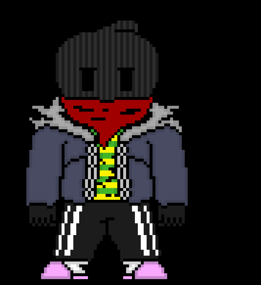[e8cb42] JacobShift Terror, he doesnt want humanity to know he is a skeleton or a murderer so he cleans his clothes and covers up his bones and skull, he also thrown away his axe but he has acted like a human for soo long he now has a mind of a human (yes he acts like jacob)
