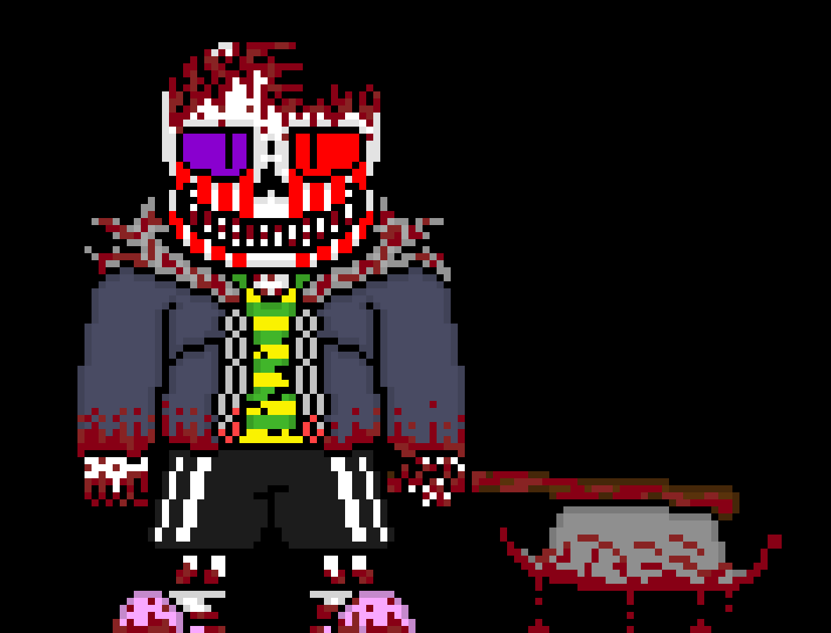 so you would expect terror sans aka horror horror to die first well nope he stays alive and insanity insanity joins to make it harder on the human