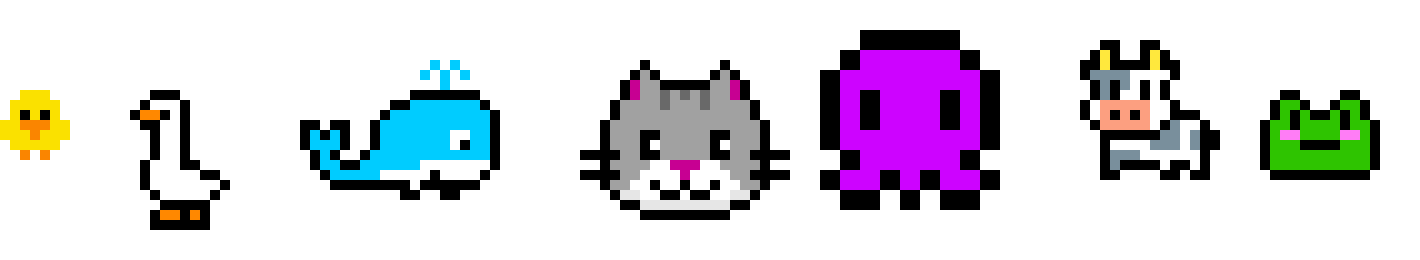 [a708fb] cute pixel animals 