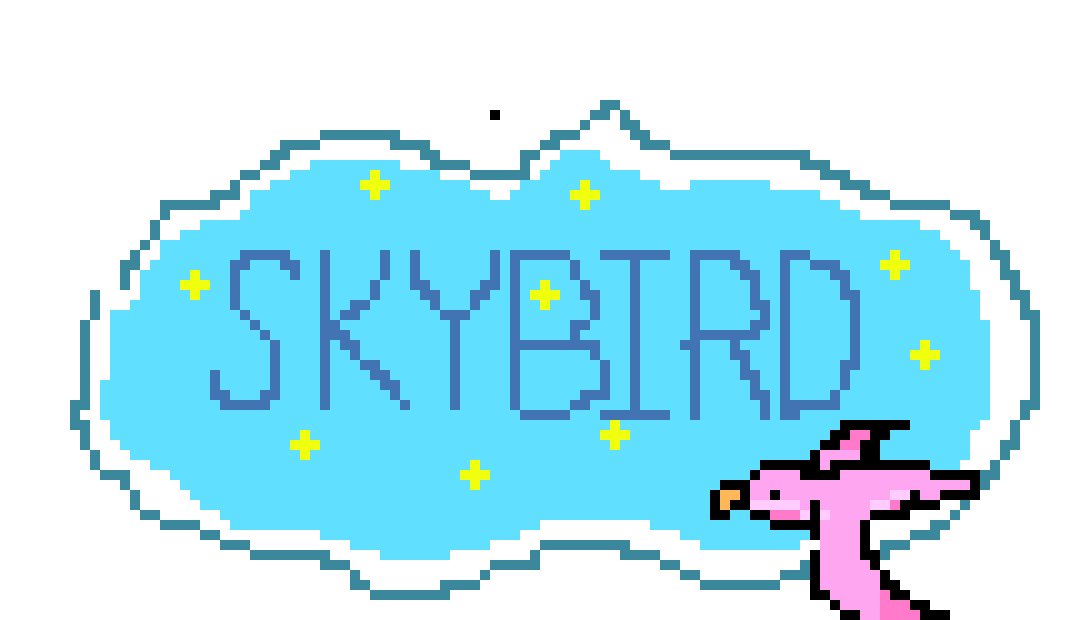 [186444] Sky bird title screen pixel art