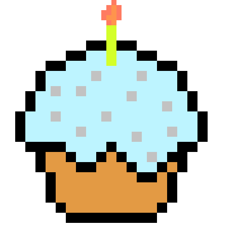 [9664c4] Cupcake w/ silver sparkles & candel green
