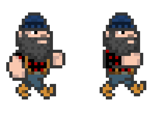 Protagonist walking