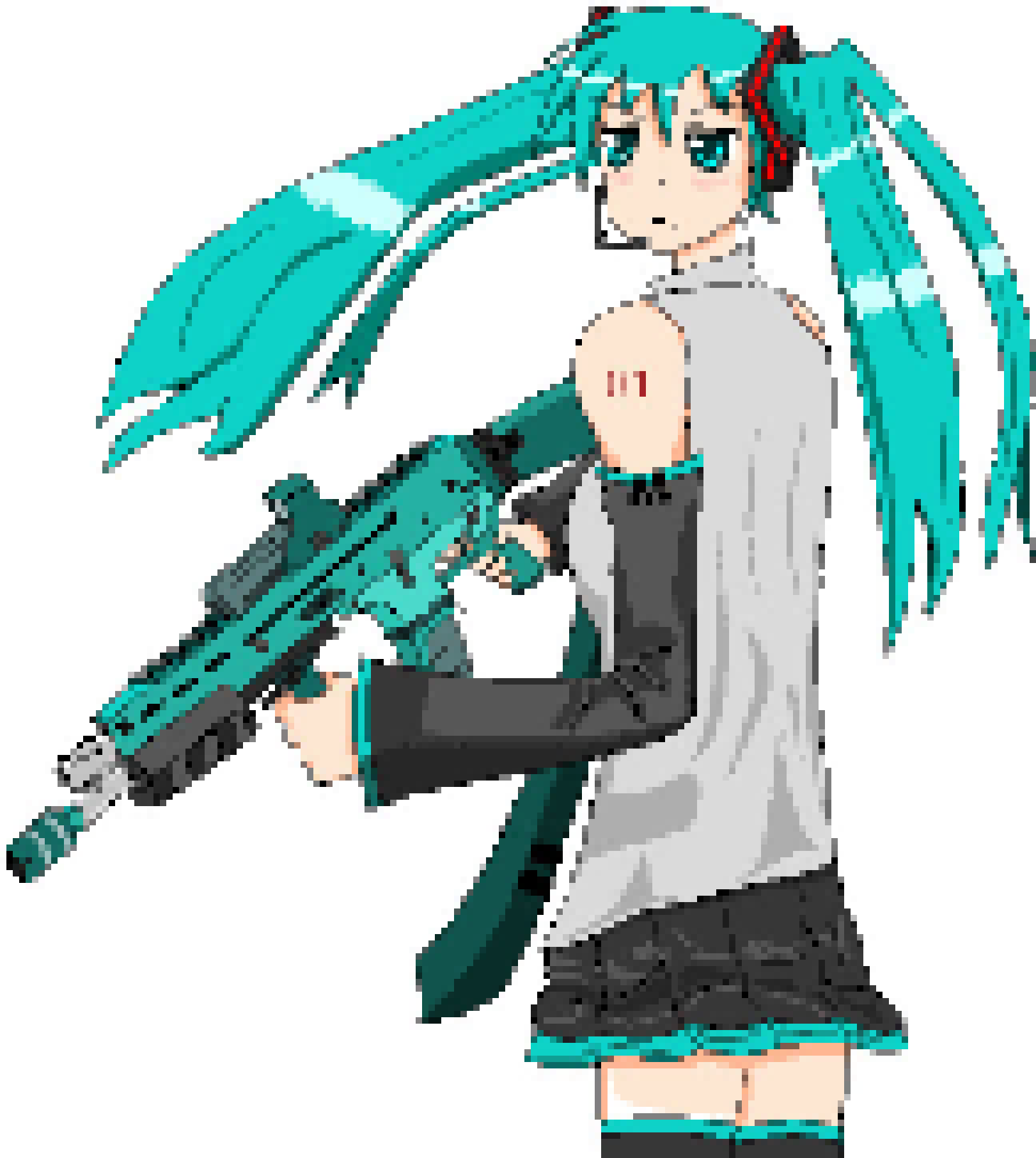 [990543] Miku has a submachine gun