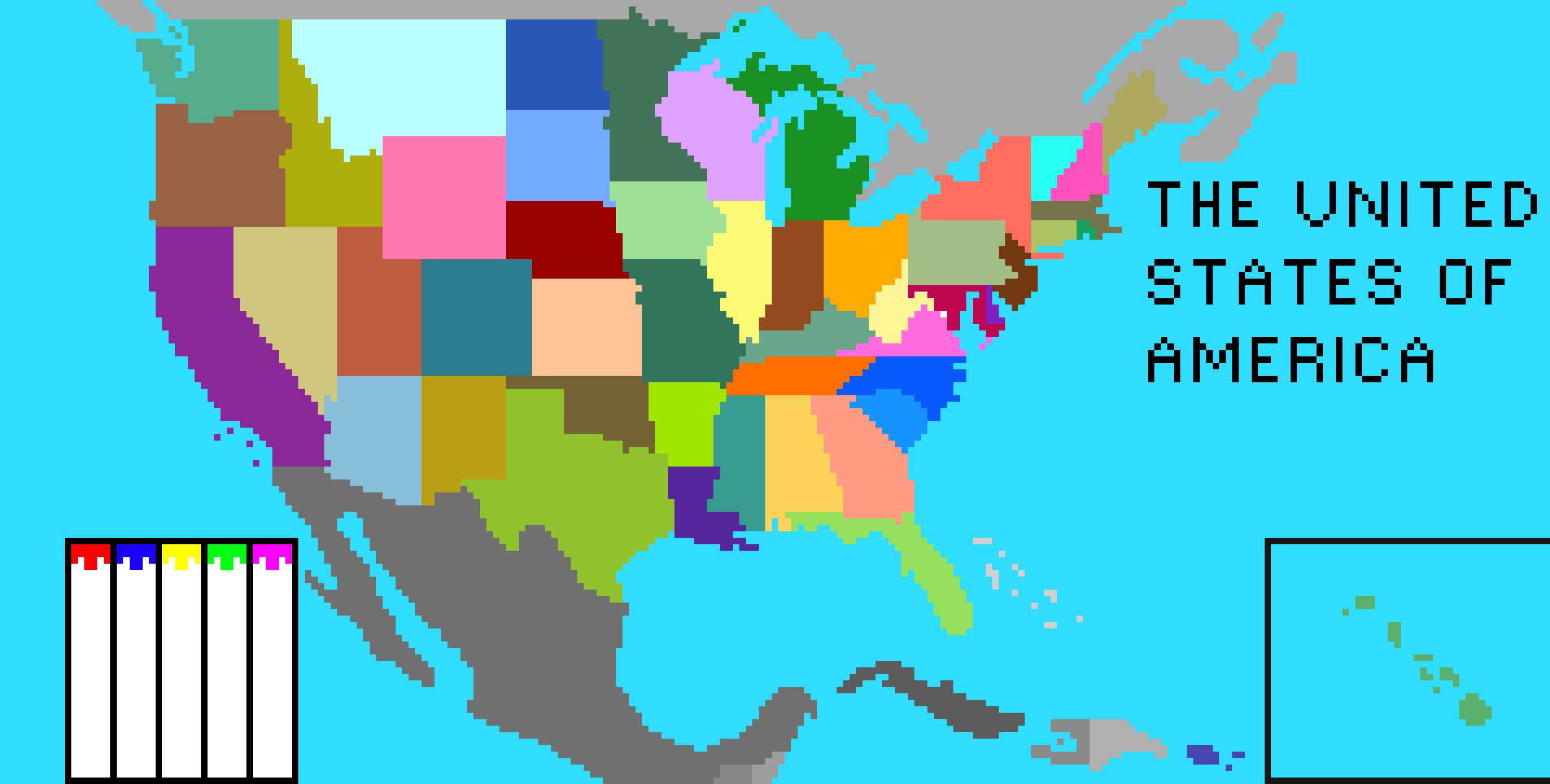 USA Plus Surrounding Countries and Hawaii