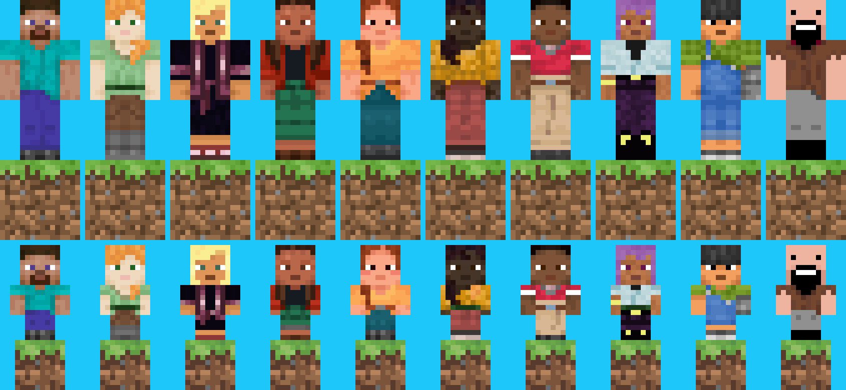[4cfe92] all Minecraft default skins (with babies)