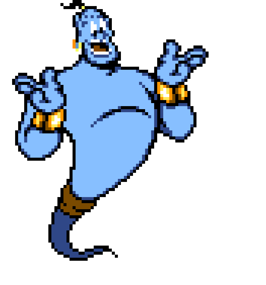 [a81234] -comes out of the lamp- jeez kid maybe avoid throwing me in the sea! -spits out water and sweeps sand off self- i hate sand its course and rough...and it gets everywhere!