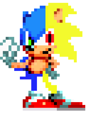 [956cb9] new super sonic sprite / modern sonic/