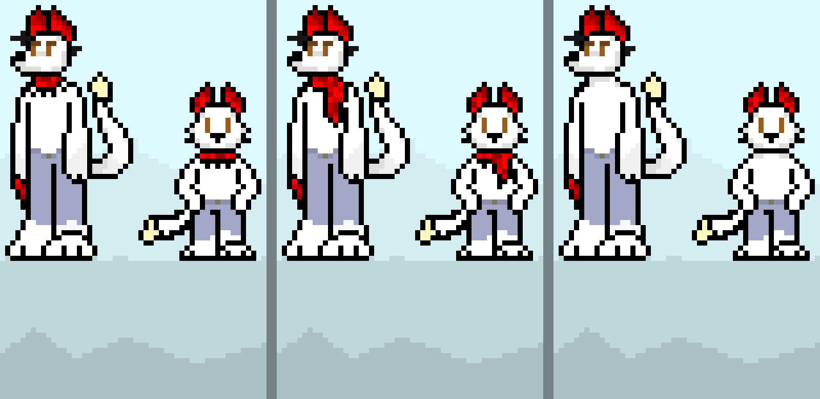 Terrie, and Kinder Terrie; over world sprites
