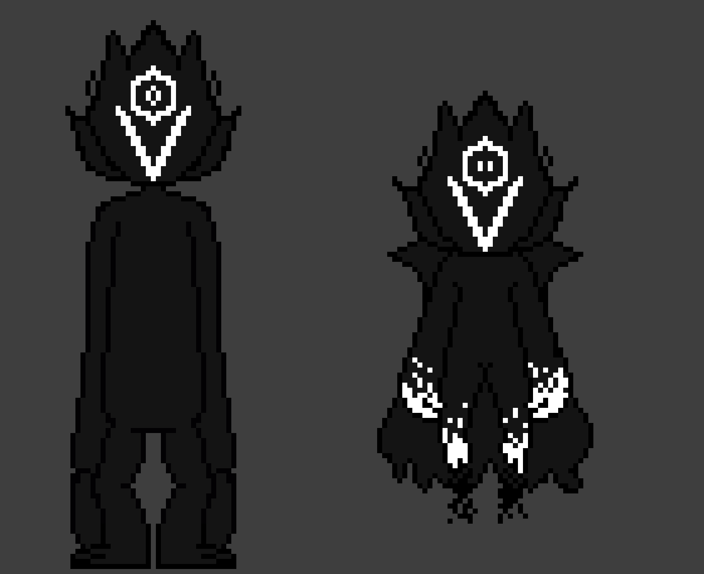 So I need these two combined into one, with the left's body remaining the same just with what right has, and then once you do that, post it, and then try and make it scarier- 