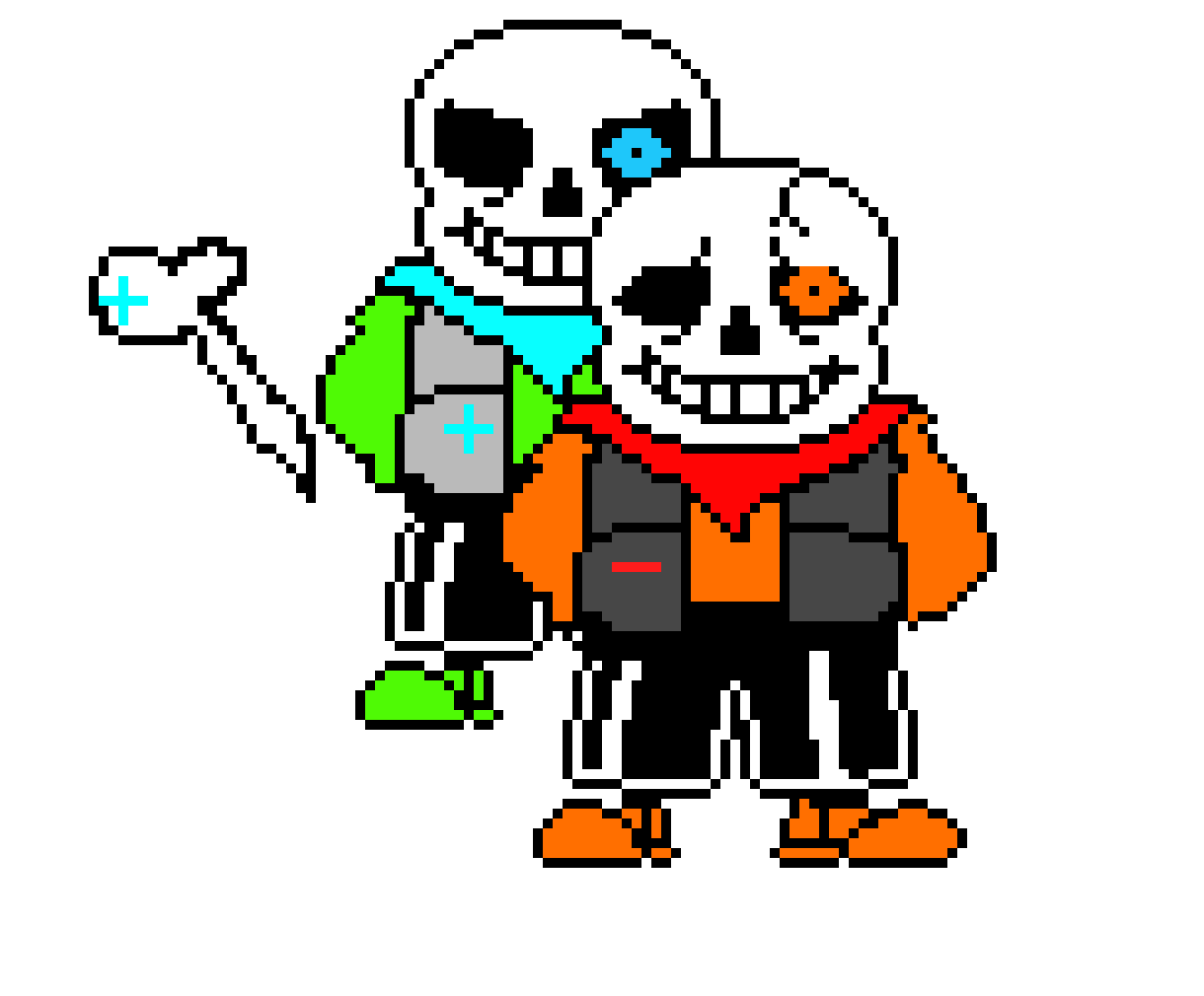 [acbc50] Positive Tale Sans Sprite Is Behind Negative Tale Sans Sprite Ready To Kill Negative Tale Sans Sprite With Description
