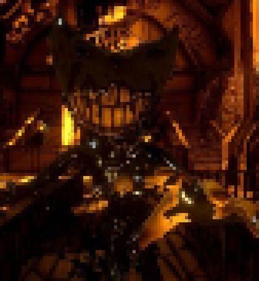 [7c78a2] *Bendy passes by chasing GF, but he stops. He walks back and looks at Shadow, his smile shaking a lot. He continues chasing after GF*