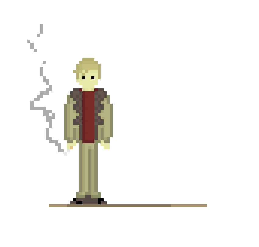[9664c4] guy with sick jacket smoking