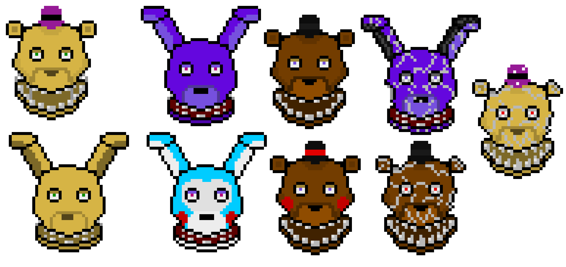 [9664c4] Fredbear/Spring Bonnie/Bonnie/Toy Bonnie/Freddy/Toy Freddy/Nightmare Bonnie/Nightmare Freddy/Nightmare Fredbear