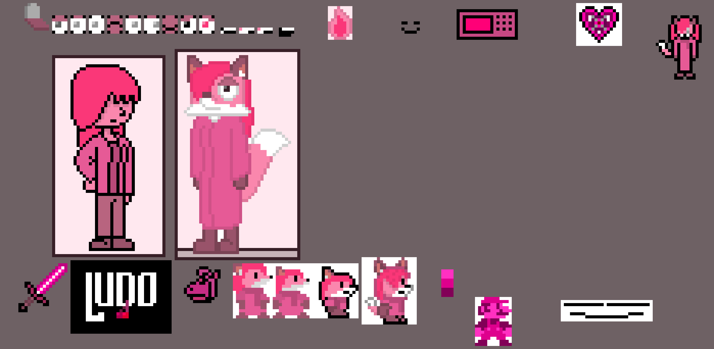 [63ceb7] foxlinns workspace, but pink -stellar | The original post has 12 (maybe more) comments in it - http://pixelartmaker.com/art/727ac285b24fe11