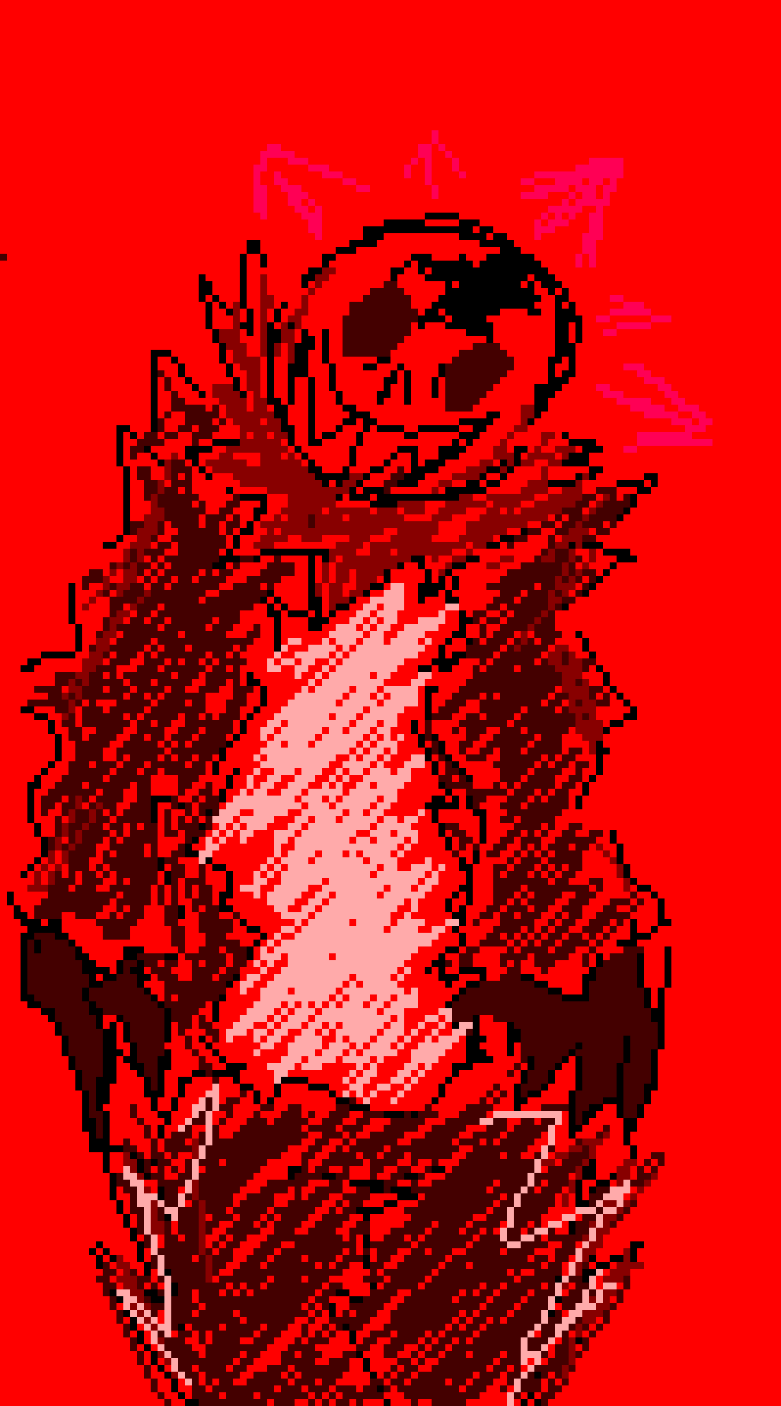 [35dc76] Was thinking of him having like, fur or smth that resembled the pattern of a jacket, fur cause he's like a fucking rabid animal