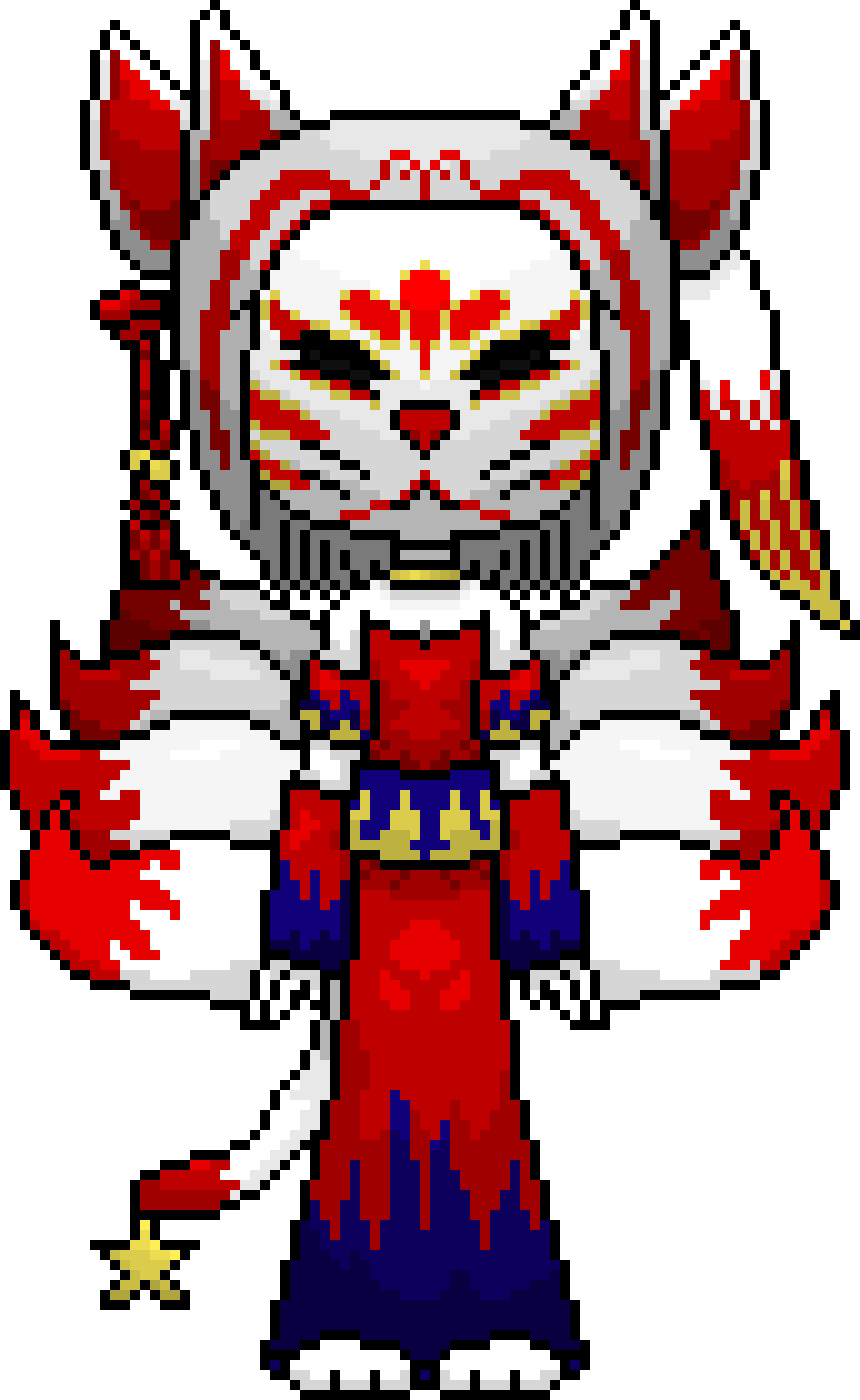 [f7c573] Kitsune (Nine Tailed Fox) Midnight Karma Outfit. -SAL